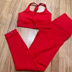 SET Active Red Leggings and Sports Bra Set